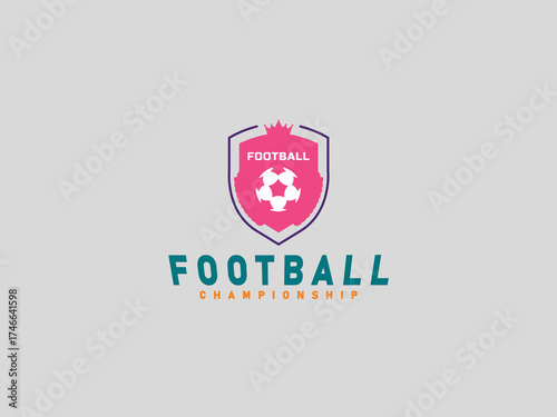  Football logo design vector template 