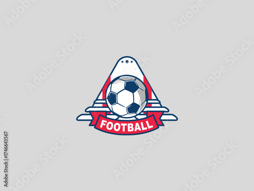  Football logo design vector template 