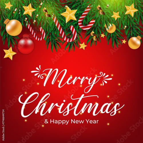 Merry Christmas and happy new year vector illustration