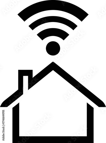Home Wifi network icon symbol, smart house connection technology, internet accessibility concept. Vector illustration for interface, app, button