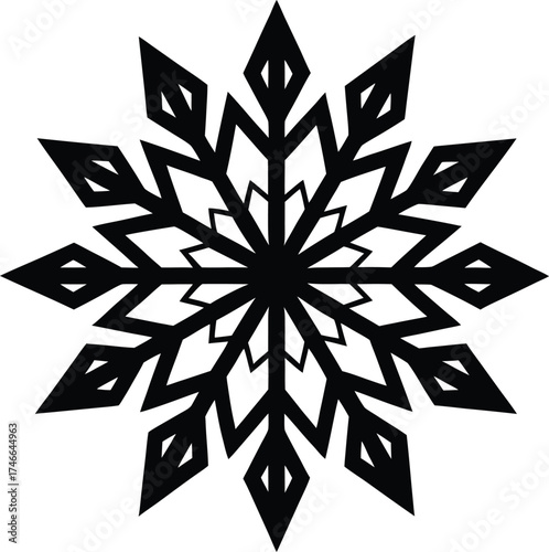 Snowflake Silhouette Winter Vector Illustration