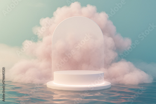 pink smoke on blue background	