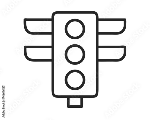 Traffic light icon representing road safety control