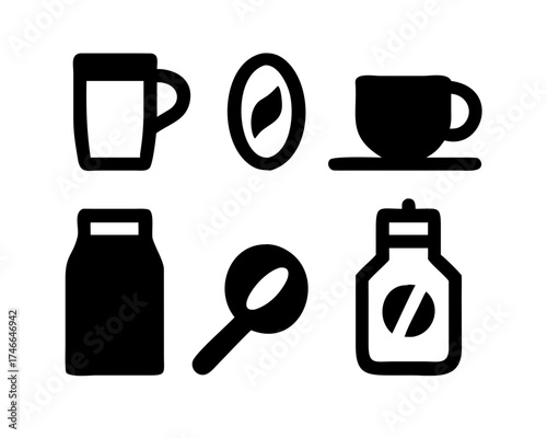 Coffee and tea set with various containers