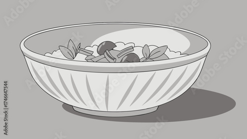 Bowl of Healthy Food Illustration.