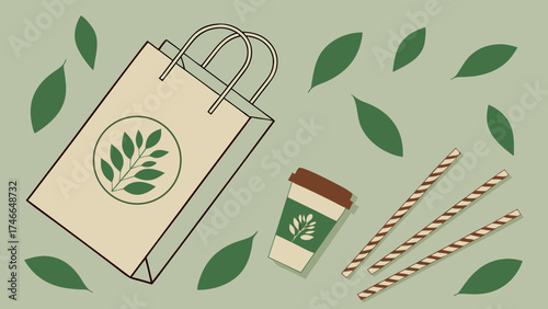 Eco-Friendly Disposable Packaging Mockup.