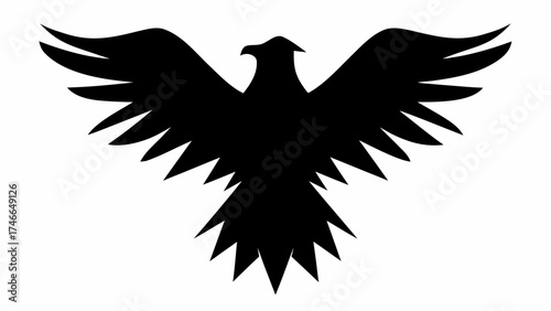 Majestic phoenix silhouette soars, embodying rebirth and freedom for powerful designs