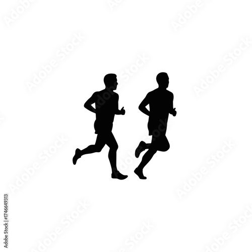 Two men running in silhouette representing International Men's Day  