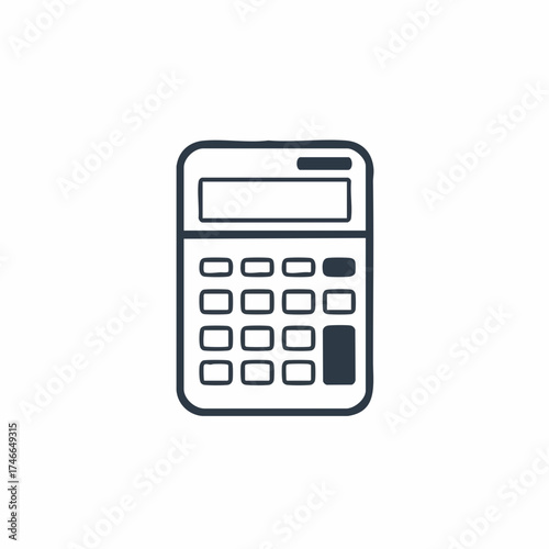 Stylized Calculator Icon with Rounded Edges and Rectangular Buttons