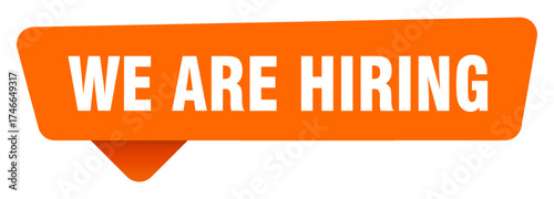 we are hiring sticker. we are hiring orange sign isolated on transpatent background