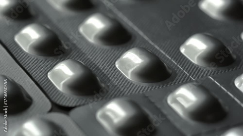 Medication pills blister packaging concept of pharmacy, medicine, healthcare, pharmaceutical industry