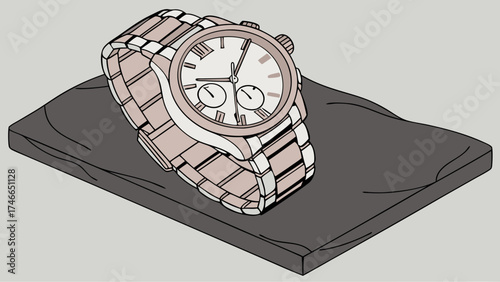 Luxury Wristwatch Displayed on a Sleek Surface.