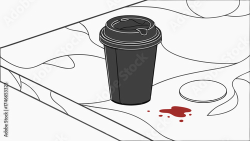 Spill of Coffee on a Surface.