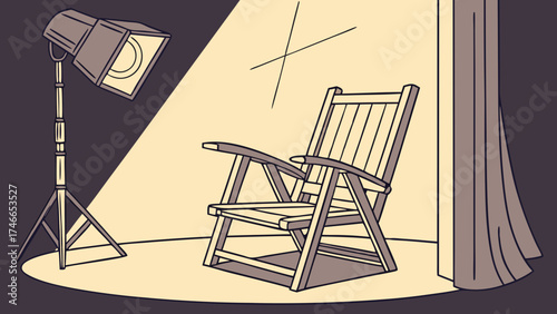 Studio Lighting and Folding Chair.