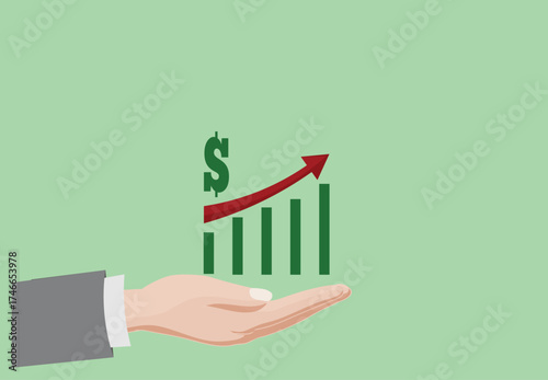 Profit analysis icon, earning growth
