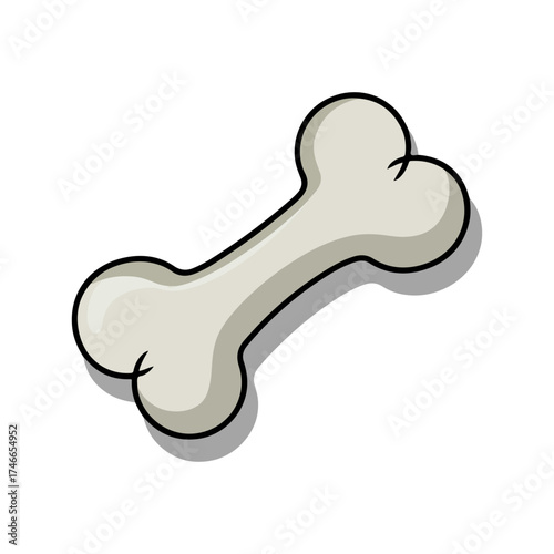 dog chewing bone emoji vector icon illustration