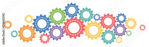 colourful abstract gears vector icon