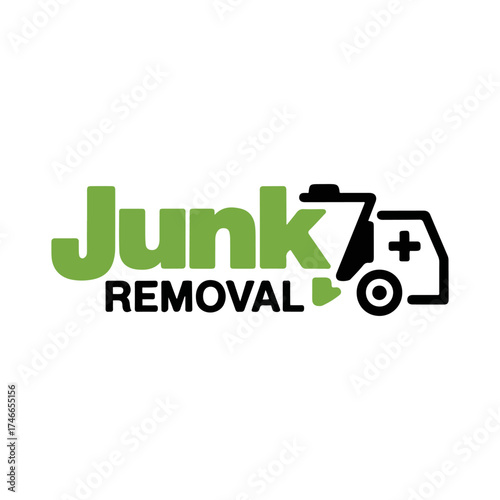 junk removal dumpster truck logo