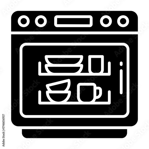 A modern design icon of dishwasher