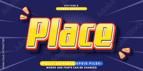 editable 3d place lowercase text effect