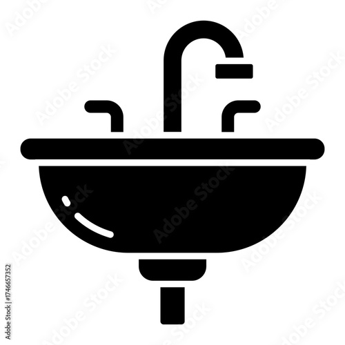 Modern design icon of sink