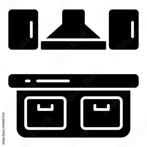 Modern design icon of kitchen