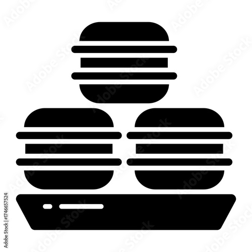 An editable design icon of macaron biscuits