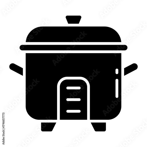 A solid design icon of pressure cooker 