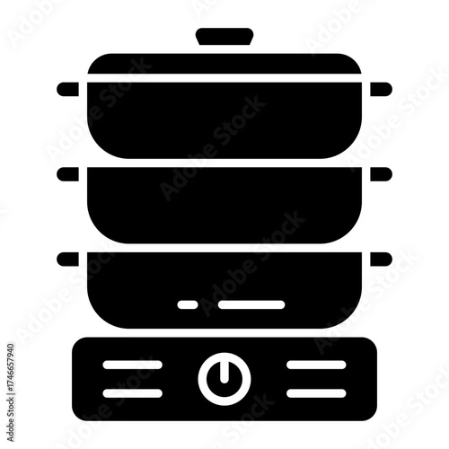 Modern design icon of electric food steamer 