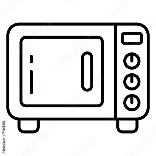 Editable design icon of microwave oven 