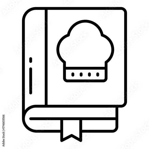 A linear design icon of cookbook