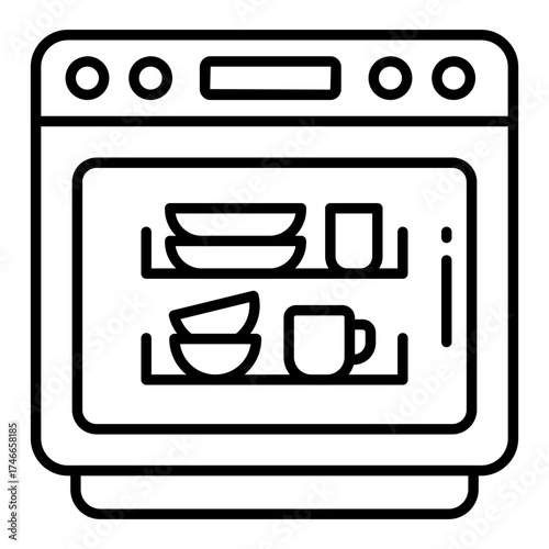 A modern design icon of dishwasher