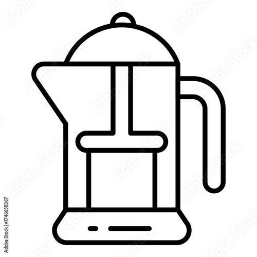Modern design icon of french press 