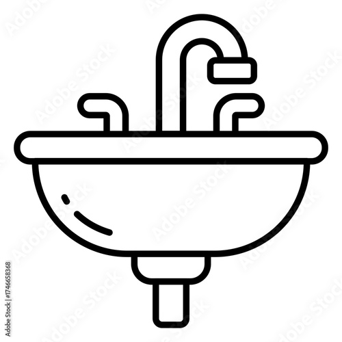 Modern design icon of sink