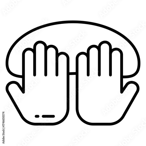 Conceptual linear design icon of dry hands 