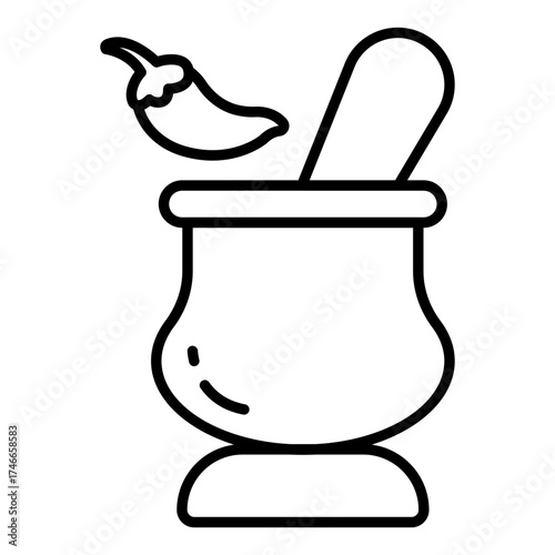 An editable design icon of pestle mortar
