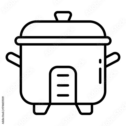 A linear design icon of pressure cooker 