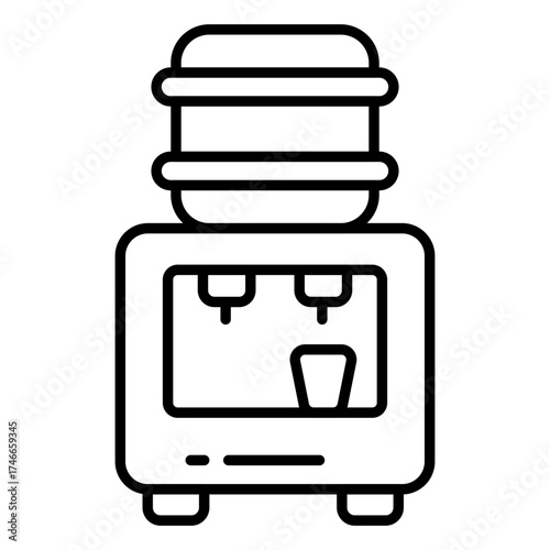 Conceptual linear design icon of water dispenser 