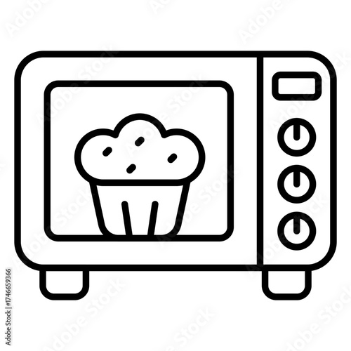 Editable design icon of microwave oven 