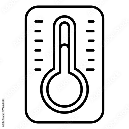 Thermometer icon in linear design 
