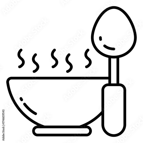 Soup bowl icon in trendy design