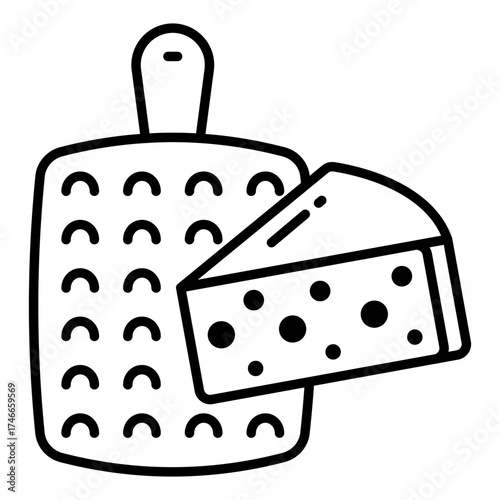 An icon design of cheese grating 