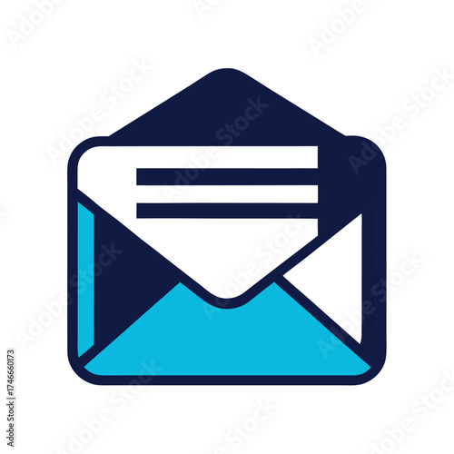 Letter envelop colourful vector icon on white background