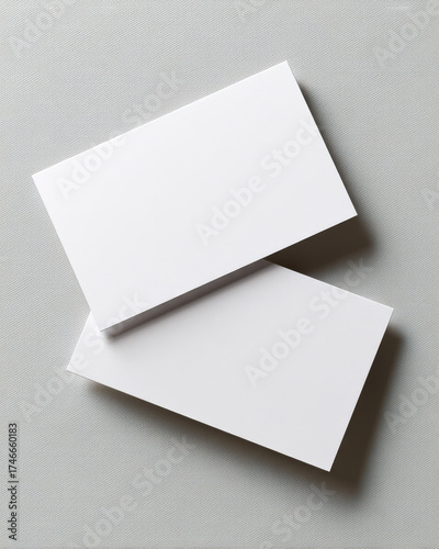 Two White Blank Business Cards Mockup