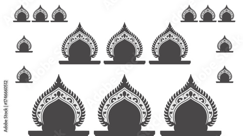 Elegant architectural arches with ornate detailing create a classic, sophisticated pattern perfect for backgrounds or stylish design elements