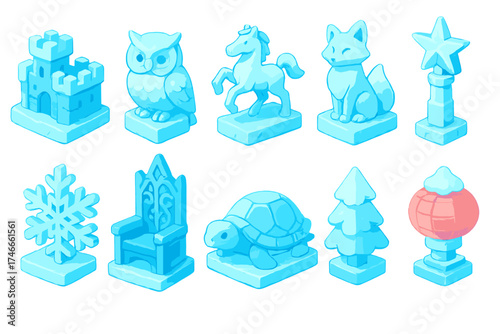 Fantasy, magical 3d icon set. enchanted world icons in 3d style collection