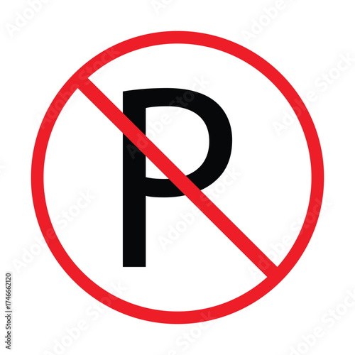 Isolated sign no parking silhouette illustration icon