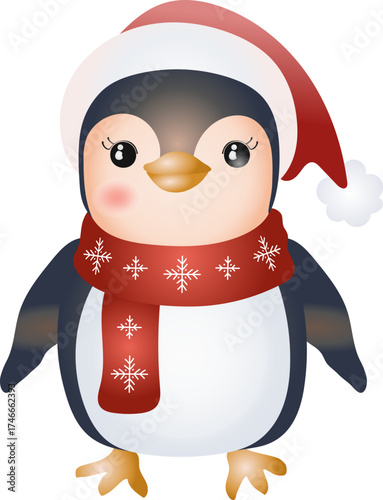 Cute Penguin Christmas and Winter Illustration Style