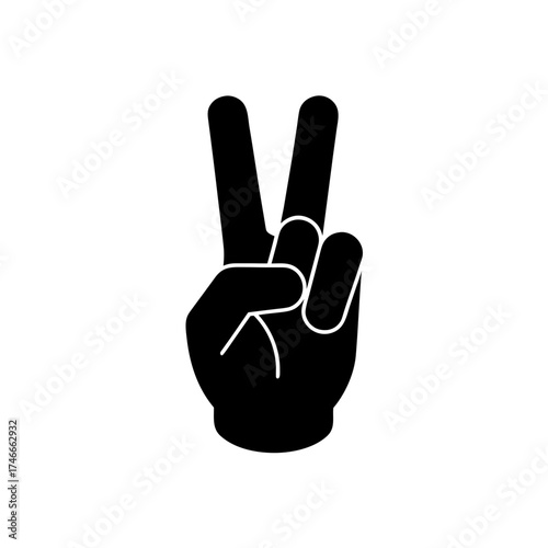 two fingers peace sign icon