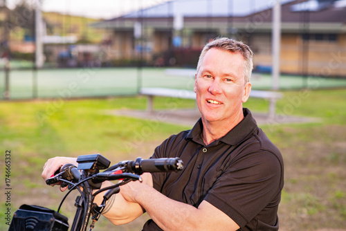 disabled man in a motorised wheelchair